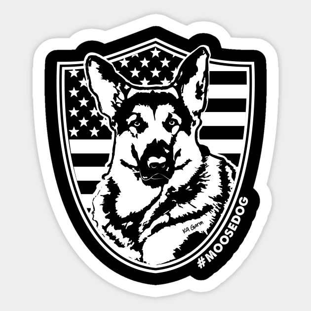 Patriot Moosedog (single sided print) Sticker by Moosedog